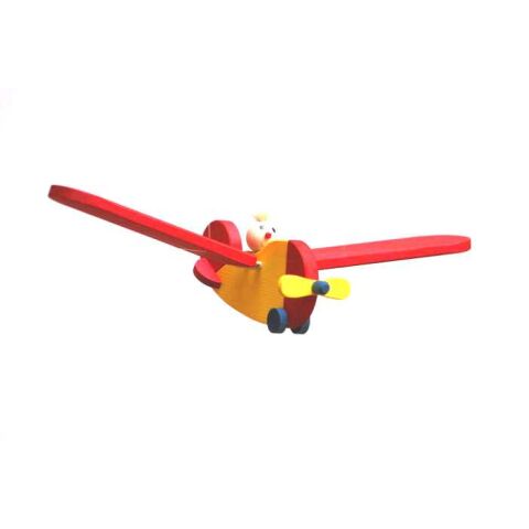 Wooden plane with pilot small